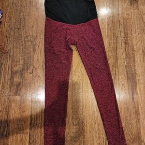 Beyond the Bump Burgundy and Black Maternity Leggings